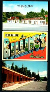 Y50 Montana Billings Greetings Charles Motel Gas Pumps, Apgar Village Motel