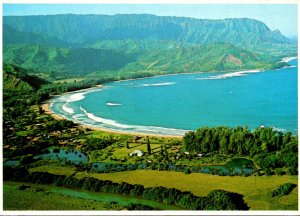 Hawaii Kauai Aerial View Of Haena and Na Pali Coast