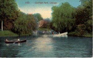 Chicago, Illinois - Rowing in the Lake at Garfield Park - in 1913