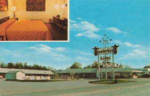 Inset Interior View Thunderbird Motor Lodge Atoka Okla. Postcard 2R3-534