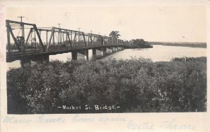 H53/ Ottumwa Iowa RPPC Postcard 1906 Market Street Bridge River