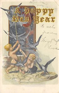 Happy new year Angels and birds R.P.O., Rail Post Offices Postal Used Unknown 