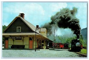 The Old Time Depot Bear Creek Junction Railroad Train Topton NC Vintage Postcard