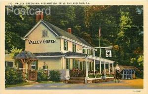 PA, Philadelphia, Pennsylvania, Valley Green Inn, Wissahickon Drive, Curteich