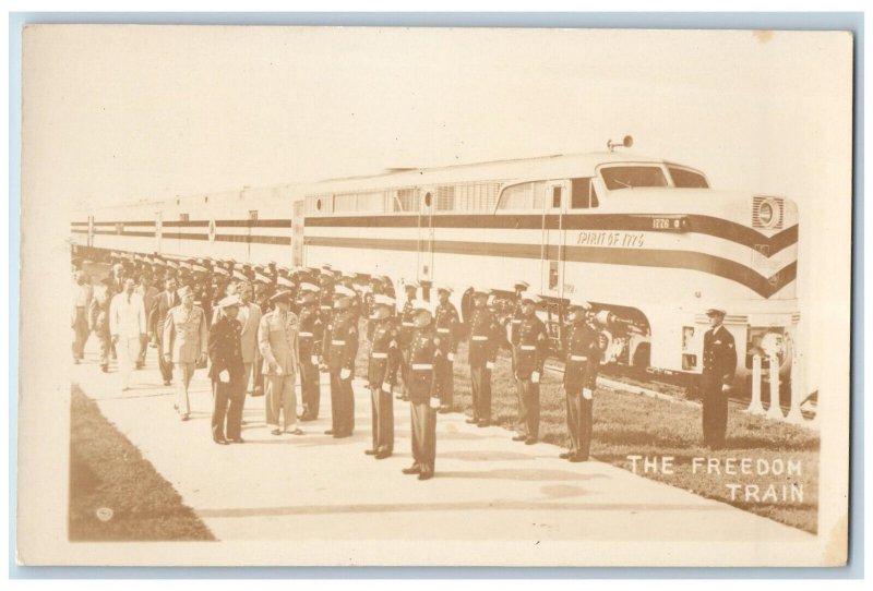 Postcard The Freedom Train 1776 US Army c1940's RPPC Photo WW2 Unposted