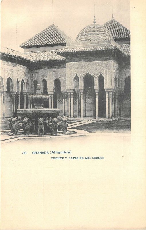 Lot 54 spain granada alhambra lion fountain and courtyard