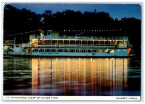 1978 MS Paddlewheel Queen On The Red River Winnipeg Manitoba Canada Postcard