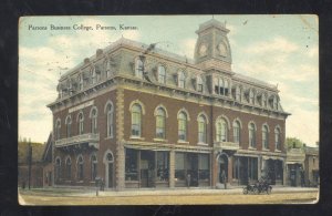 PARSONS KANSAS PARSONS BUSINESS COLLEGE 1910 CARL JUNCTION MO. POSTCARD