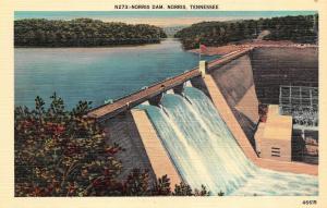 NORRIS, TN  Tennessee         NORRIS DAM          c1940's Linen Postcard