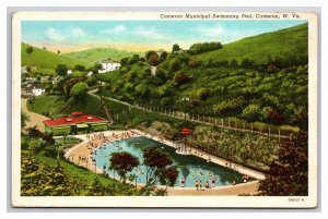 Cameron Municipal Swimming Pool Cameron West Virginia WV UNP Linen Postcard Z9