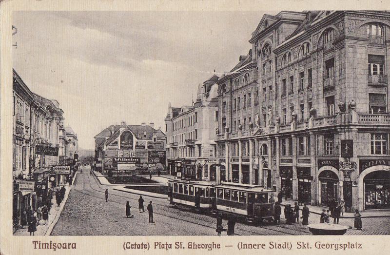 Romania Timisoara Piata Sfantu Gheorghe market very animated tram shops magazine