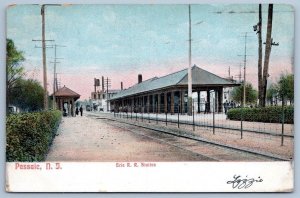 1906 PASSAIC NEW JERSEY*ERIE RAILROAD TRAIN STATION*TO WHARTON NJ*NELLIE CURTIS