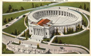 Vintage Postcard 1920's Arlington Memorial Amphitheatre Va. Virginia Reynolds Co