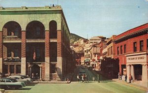 Bisbee Arizona AZ~Post office with no carriers-Man Killer-Bank-1950s POSTCARD