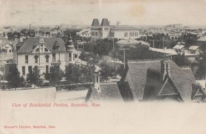 View Of Residential Portion Brandon Man Canada Old Postcard