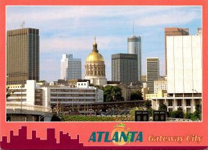 Georgia Atlanta Skyline Showing State Capitol Building Golden Dome