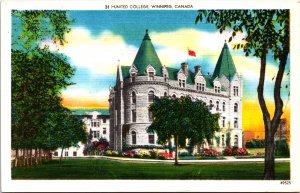 Canada United College Winnipeg Canada Linen Postcard 09.66