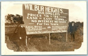 NEW BEDFORD MA WILBUR HEIGHTS BUILDER ANTIQUE REAL PHOTO POSTCARD RPPC
