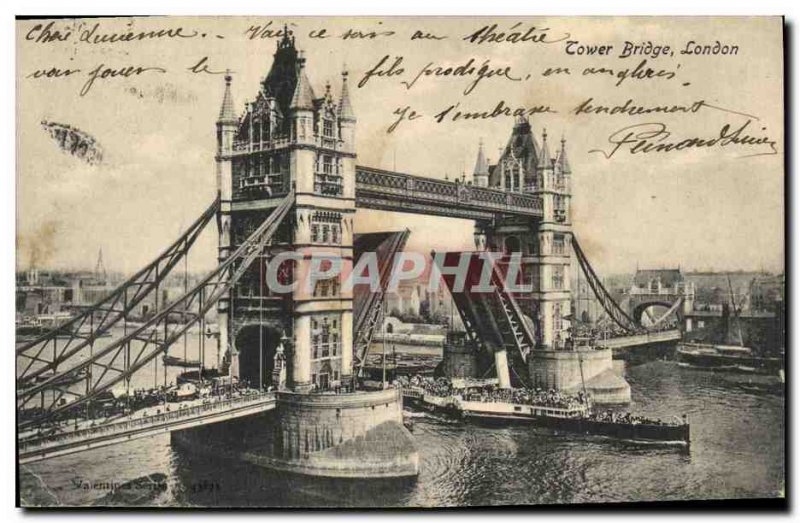 Old Postcard London Tower Bridge