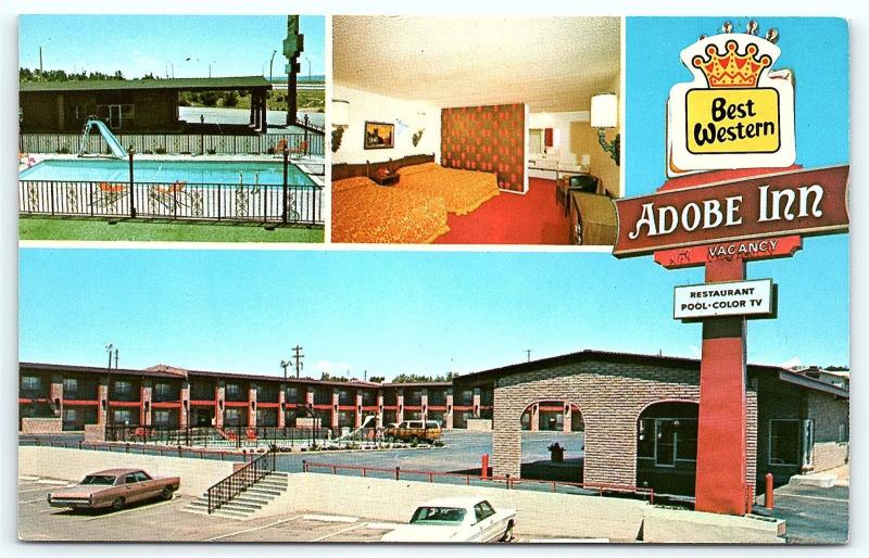 Postcard NM Santa Rosa Adobe Inn Multiview Route 66 R34