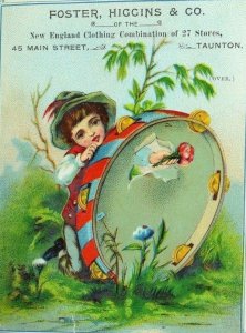 Foster Higgins & Co. New England Clothing Forest Child & Giant Tambourine &U