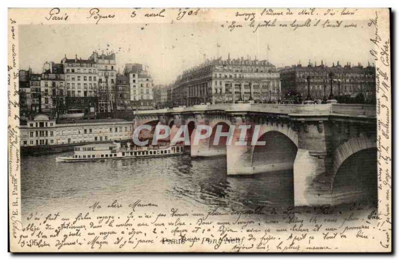 Paris Postcard Old New Bridge