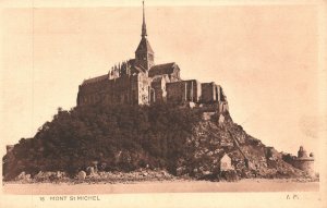 Vintage Postcard 1910's View of Mont Saint Michel Abbey Tour France FR