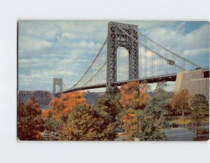 Postcard George Washington Bridge and Hudson River