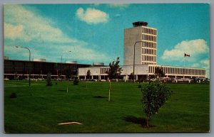 Postcard Winnipeg Manitoba c1960s International Airport Control Tower Admin Bldg