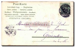 Old Postcard Fancy Guitar and trumpet (gilded)