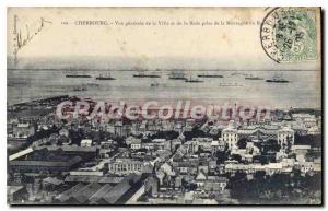 Old Postcard Cherbourg Vue Generale Of The City And The Rade