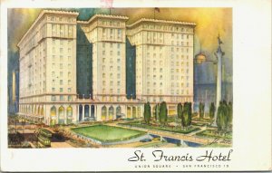 USA St Francis Hotel Union Square San Francisco California Postcard 01.42