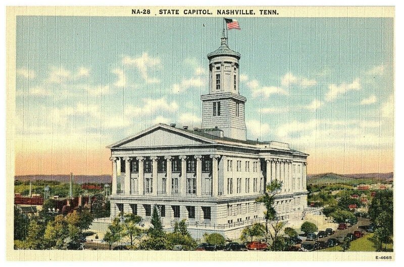 Aerial View Postcard State Capitol Nashville Tennessee