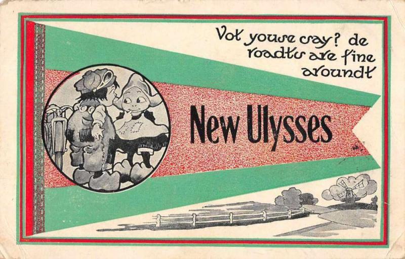 New Ulysses Kansas Greetings Dutch Children Pennant Postcard JA4742273