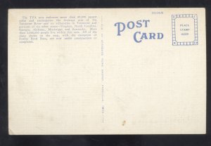 THE TENNESSEE VALLEY MAP VINTAGE LINEN POSTCARD