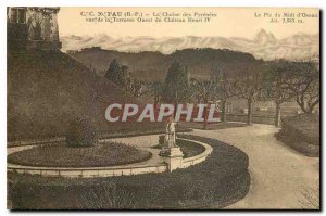 Old Postcard Pau G A La Chaine des Pyrenees view of Puest Terrace of Chateau ...