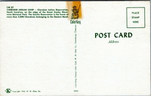 Cherokee Indian Chief, Qualla Reservation, North Carolina postcard