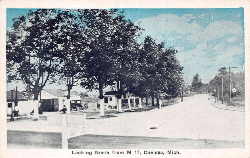 Chelsea Michigan Looking North from M 17 Street Scene Postcard AA65497 