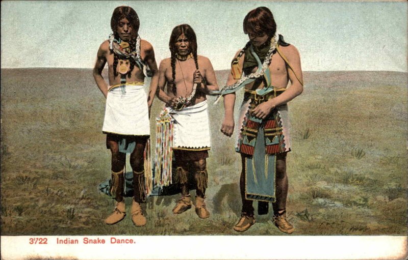 Native American Indian Snake Dance #3722 c1910 Postcard