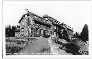 RPPC Crater Lake Lodge Oregon National Park Vintage Photo Postcard 1940s