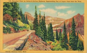 USA Highway Approaching Top of Logan Pass From The West Montana Postcard 08.14