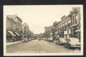 RPPC LEWISTON IDAHO DOWNTOWN STREET SCENE OLD CARS REAL PHOTO POSTCARD