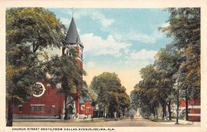 Selma Alabama Church Street South Vintage Postcard AA27745