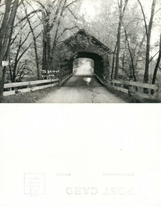 RUTLAND VT COVERED BRIDGE VINTAGE REAL PHOTO POSTCARD RPPC