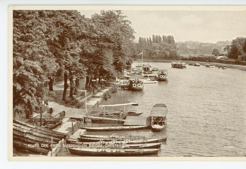  CHESHIRE       CHESTER    RIVER  DEE  frm SUSPENSION  BRIDGE       1918/30s