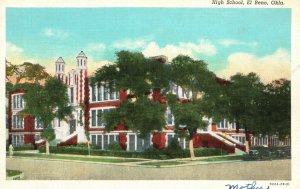 Vintage Postcard 1930's High School El Reno Okla. Oklahoma