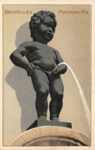 Lot 75 manneken pis bruxelles brussels belgium postcard embossed