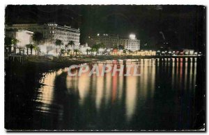 Modern Postcard Cannes Croisette night