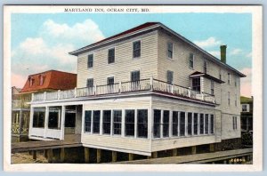 1920-30's OCEAN CITY MD MARYLAND INN HOTEL BOARDWALK BEACH POSTCARD