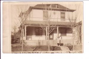 Real Photo, Large House with Second Floor Porch, AZO 1904-1918